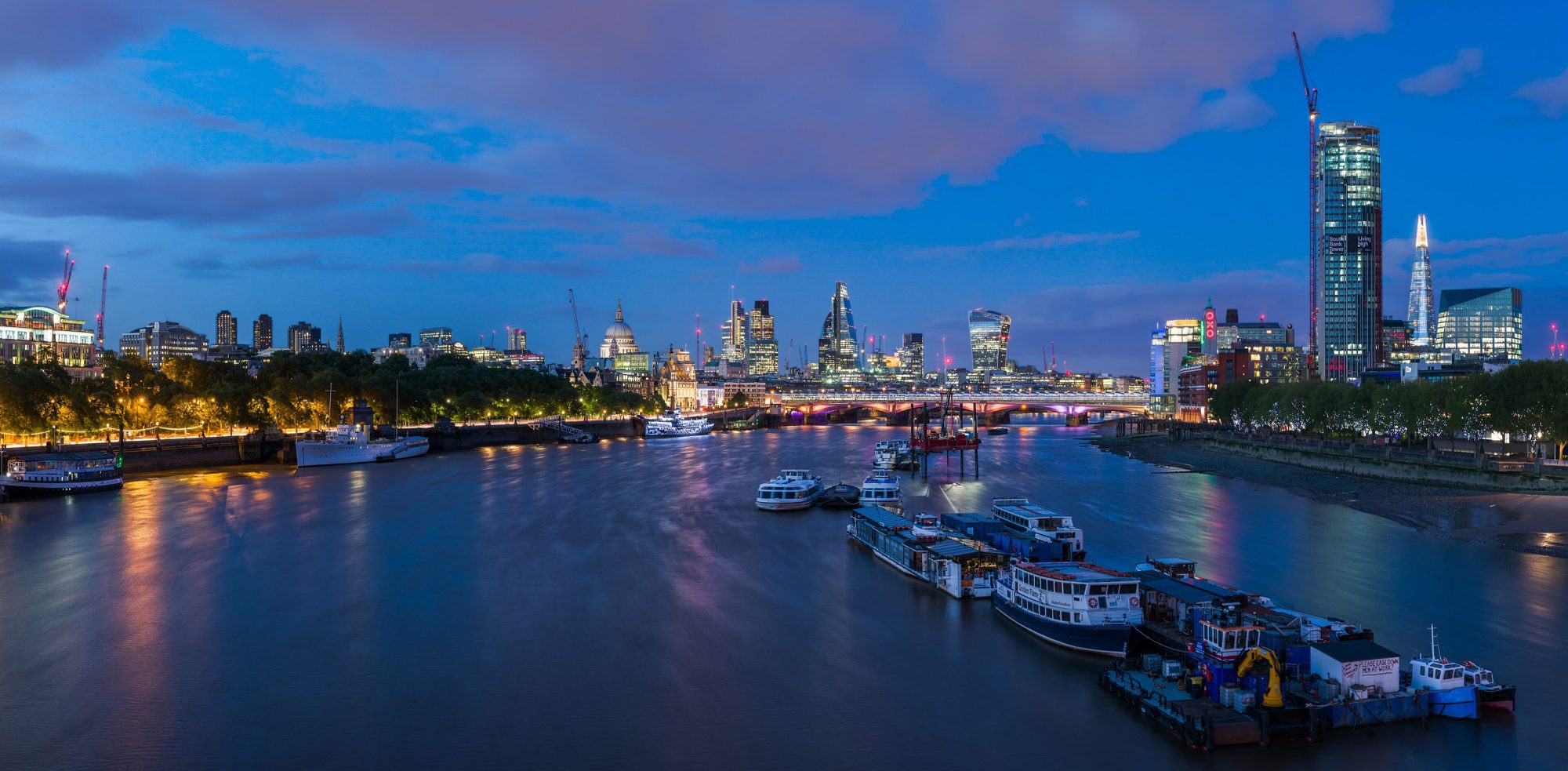 The City of London skyline along the River Thames