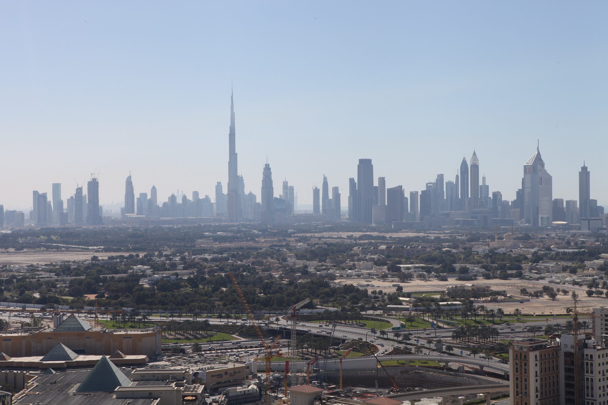 Dubai skyline, wide panorama